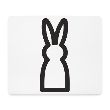 Hase – Minimalistisches Tiermotiv - Mousepad (Querformat) - Weiß - Vorne