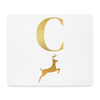 Letter c golden deer - gift idea - Mouse Pad (horizontal) - white - Front