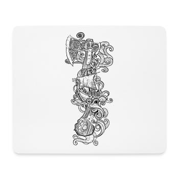 Nordisches Boot Viking - Drakkar neue Kunst - Mousepad (Querformat) - Weiß - Vorne
