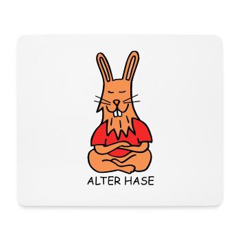 Alter Hase - Mousepad (Querformat) - Weiß - Vorne