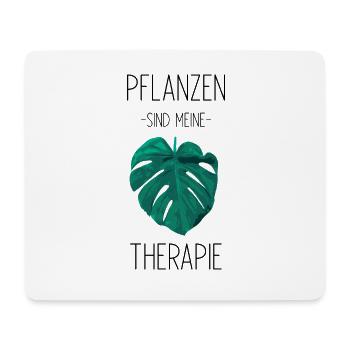 Pflanzen sind meine Therapie - Mousepad (Querformat) - Weiß - Vorne