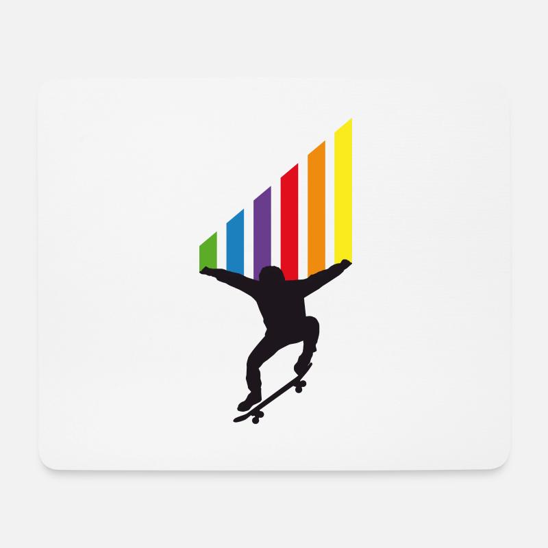 Skater Streifen Geschenkidee für Jugendliche - Mousepad (Querformat) - Weiß