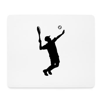 Tennisspieler Silhouette - Mousepad (Querformat) - Weiß - Vorne