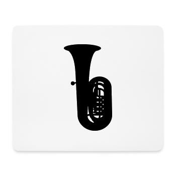 Tuba Silhouette - Mousepad (Querformat) - Weiß - Vorne