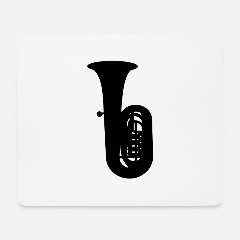 Tuba Silhouette - Mousepad (Querformat) - Weiß