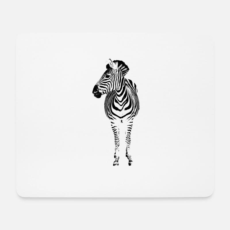 Zebra - Mousepad (Querformat) - Weiß