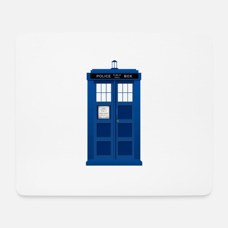 Police box tardis - Mousepad (Querformat) - Weiß