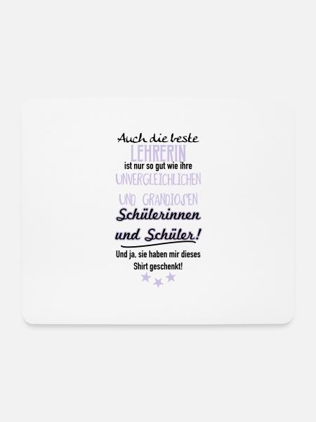 Beste Lehrerin Shirt - Mousepad (Querformat) - Weiß