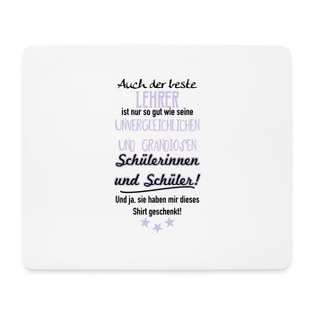 Bester Lehrer Shirt - Mousepad (Querformat) - Weiß - Vorne