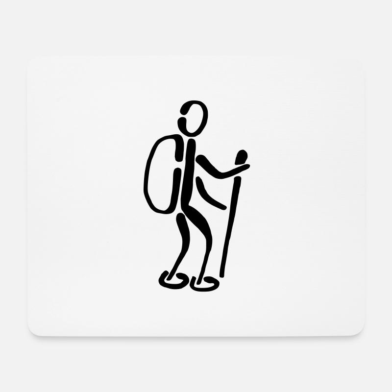 Wanderer Wandern - Mousepad (Querformat) - Weiß