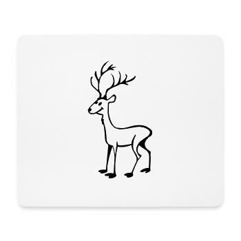 Line Hirsch - Mouse Pad (horizontal) - white - Front