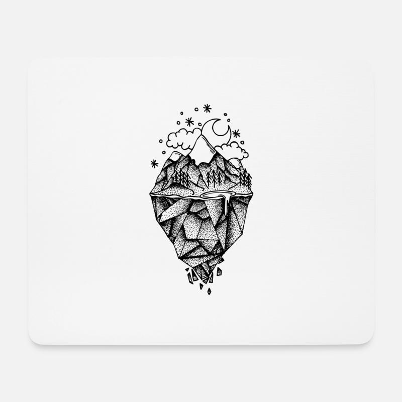 Polygon Mountain - Mousepad (Querformat) - Weiß
