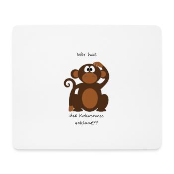 Qui a volé la noix de coco? Le singe? - Tapis de souris (format paysage) - blanc - Devant