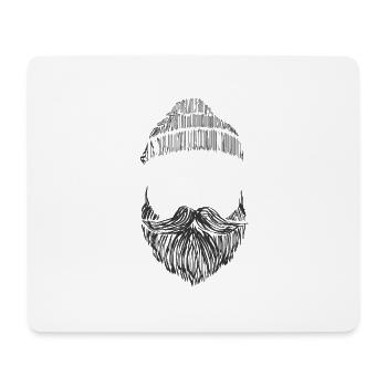 Bart mit Mütze - Mousepad (Querformat) - Weiß - Vorne