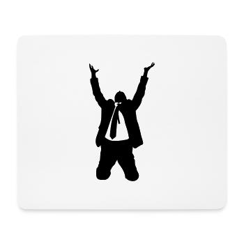 A manager in a suit praying to God for offices - Mouse Pad (horizontal) - white - Front