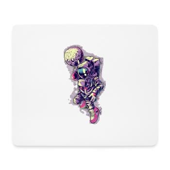 Astronaut zum Mond - Mousepad (Querformat) - Weiß - Vorne