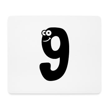 Number 9 nine comic cartoon funny face - Mouse Pad (horizontal) - white - Front