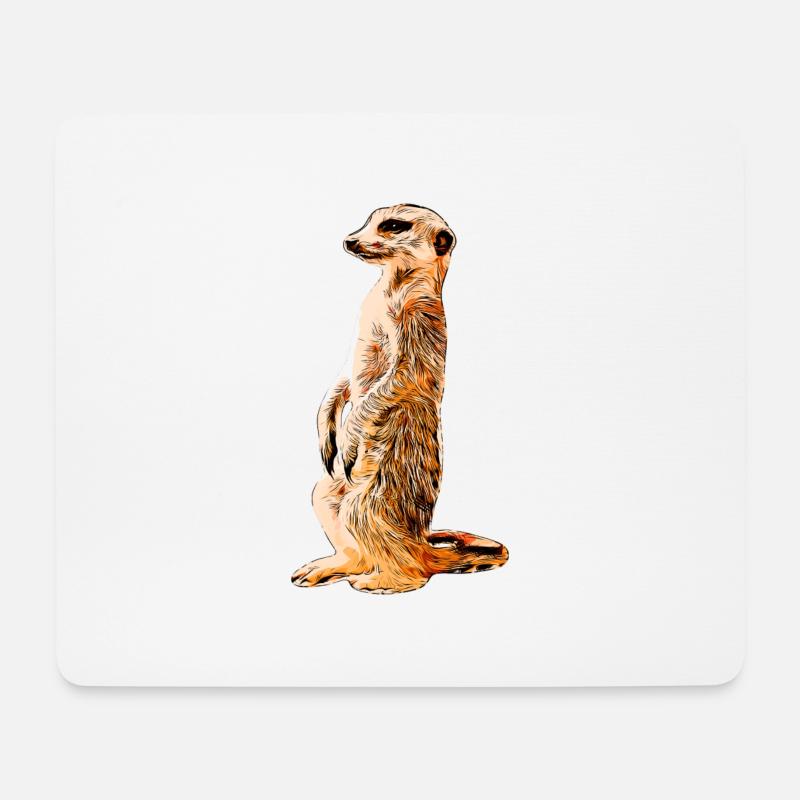 Erdmännchen - Mousepad (Querformat) - Weiß