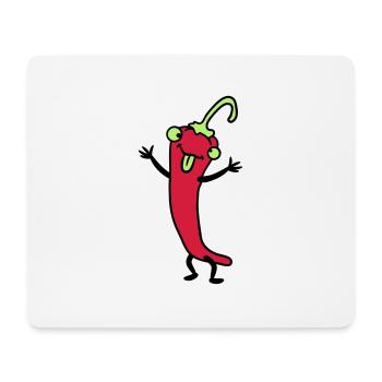 Chili Chilli Peperoni Scharf Lustig Comic - Mousepad (Querformat) - Weiß - Vorne