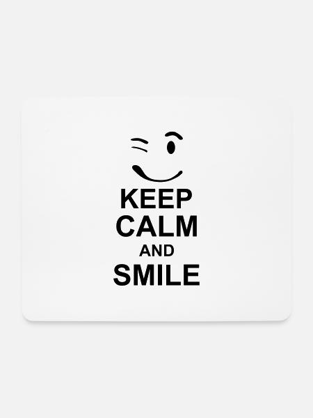 keep calm and smile kg10 - Mousepad (Querformat) - Weiß
