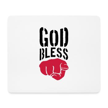 God bless you finger show hand funny god jesus log - Mouse Pad (horizontal) - white - Front