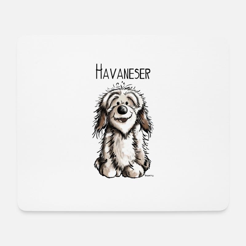 Fröhlicher Havaneser - Mousepad (Querformat) - Weiß