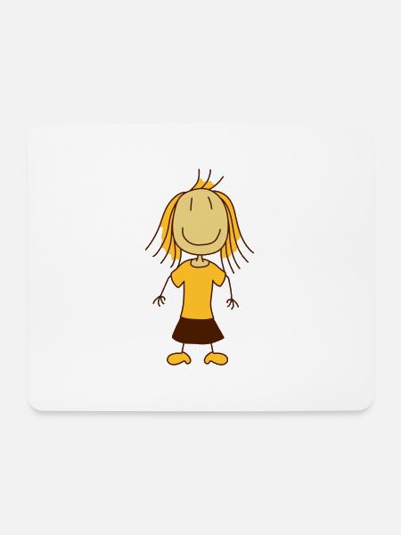 nettes kleines glueckliches Maedchen - Mousepad (Querformat) - Weiß