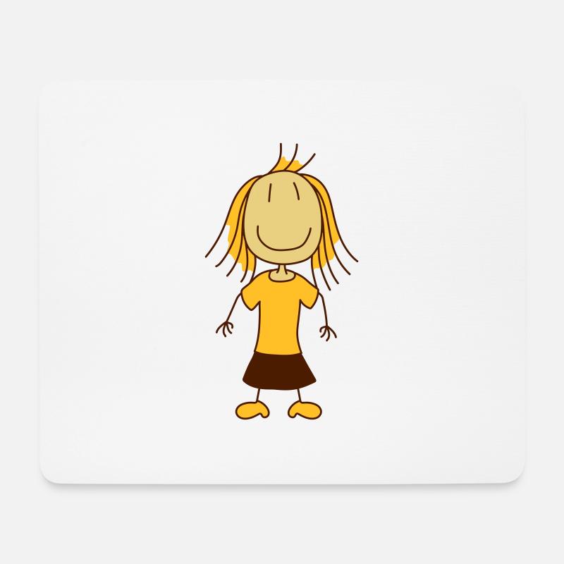 nettes kleines glueckliches Maedchen - Mousepad (Querformat) - Weiß