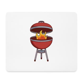 Cartoon suchen Weber Style Grill mit Deckel offen - Mousepad (Querformat) - Weiß - Vorne