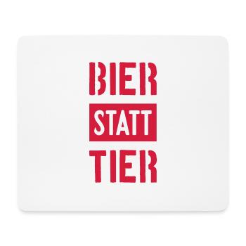BIER STATT TIER VEGAN - Mousepad (Querformat) - Weiß - Vorne