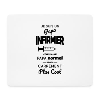 Papa infirmier comme un papa normal mais plus cool - Tapis de souris (format paysage) - blanc - Devant