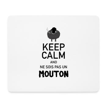 Reste calme et ne sois pas un mouton - Humour - Tapis de souris (format paysage) - blanc - Devant
