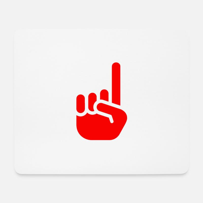 Zeigefinger rot - Mousepad (Querformat) - Weiß