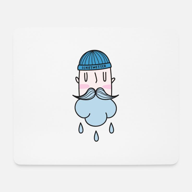 Illustration Kapitän Schietwetter Hamburg Spruch - Mousepad (Querformat) - Weiß