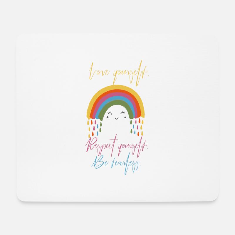 Rainbow, Regenbogen - Mousepad (Querformat) - Weiß