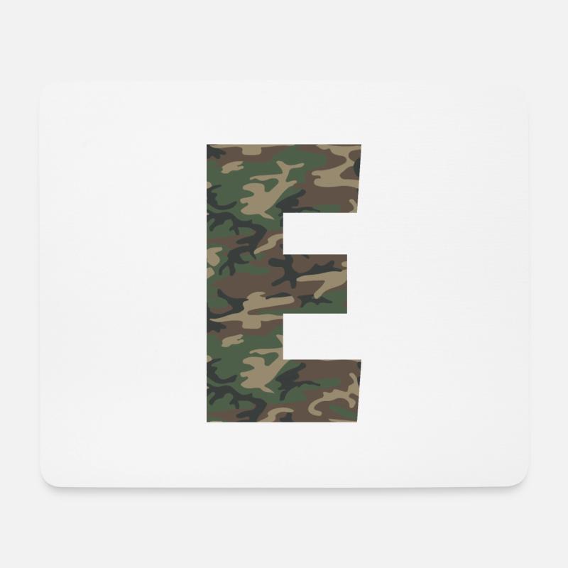 Zäher Buchstabe E im Tarnmuster! Vergrößern oder - Mousepad (Querformat) - Weiß
