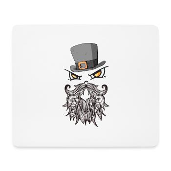 Cool Hipster With Beard and Hat - Mouse Pad (horizontal) - white - Front