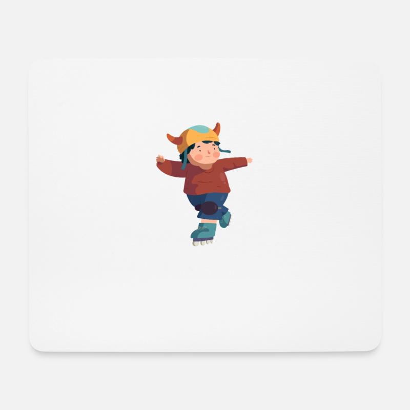 Kind fährt Inline Skates - Mousepad (Querformat) - Weiß