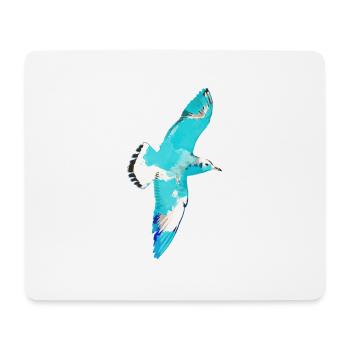 Mouette, illustration, vol, oiseaux, bleu, graffiti - Tapis de souris (format paysage) - blanc - Devant