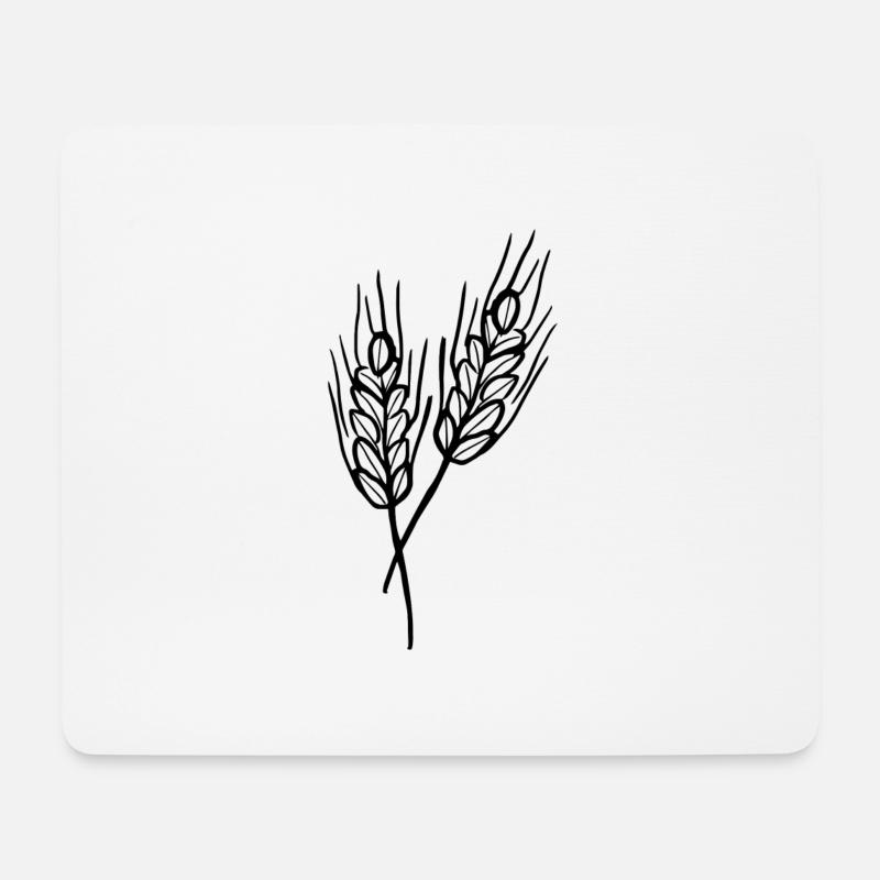 Weizen Illustration Brotbäcker Getreide Geschenk - Mousepad (Querformat) - Weiß