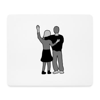 Winkend Paar verliebt - Mousepad (Querformat) - Weiß - Vorne