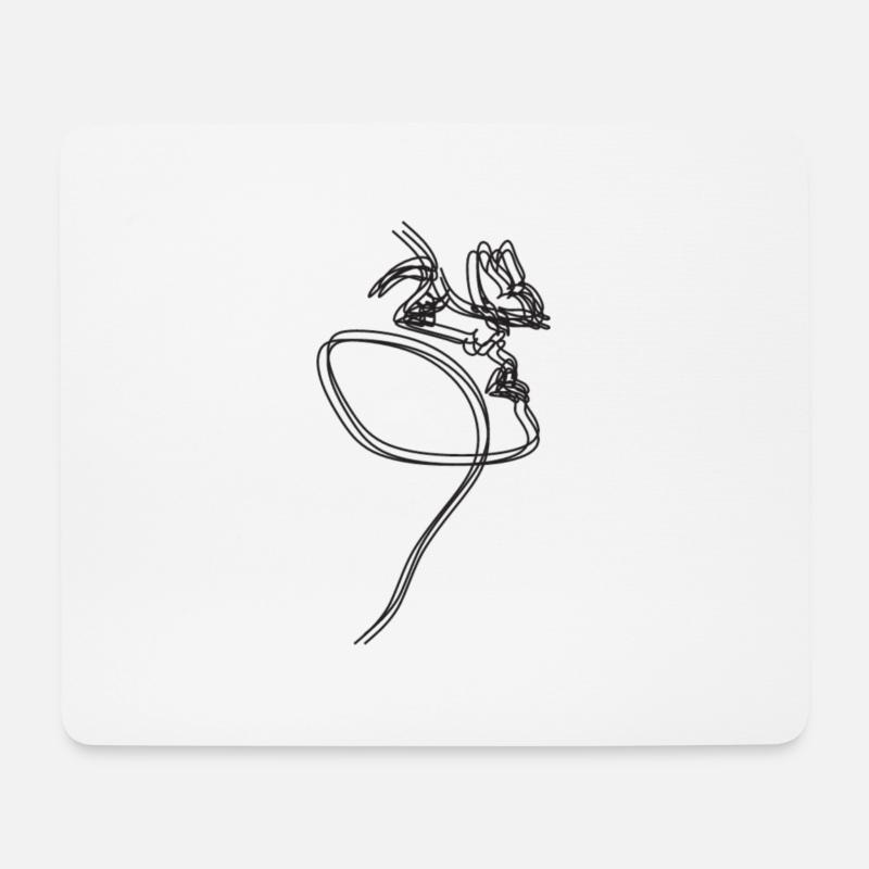 Lineart-Gesicht - Mousepad (Querformat) - Weiß