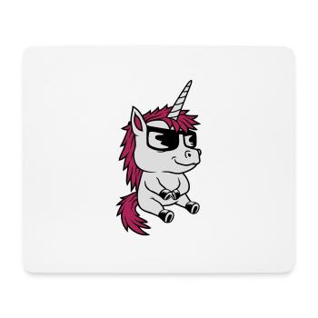 Cool Sunglasses Unicorn Comic - Mouse Pad (horizontal) - white - Front