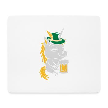 Party Einhorn Bier trinken - Mousepad (Querformat) - Weiß - Vorne