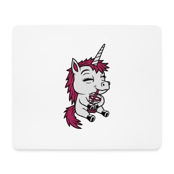 Boba Tea Drinking Unicorn - Mouse Pad (horizontal) - white - Front