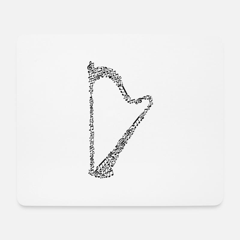 Harfenspieler Musik Harfenlehrer Harfe Instrument - Mousepad (Querformat) - Weiß