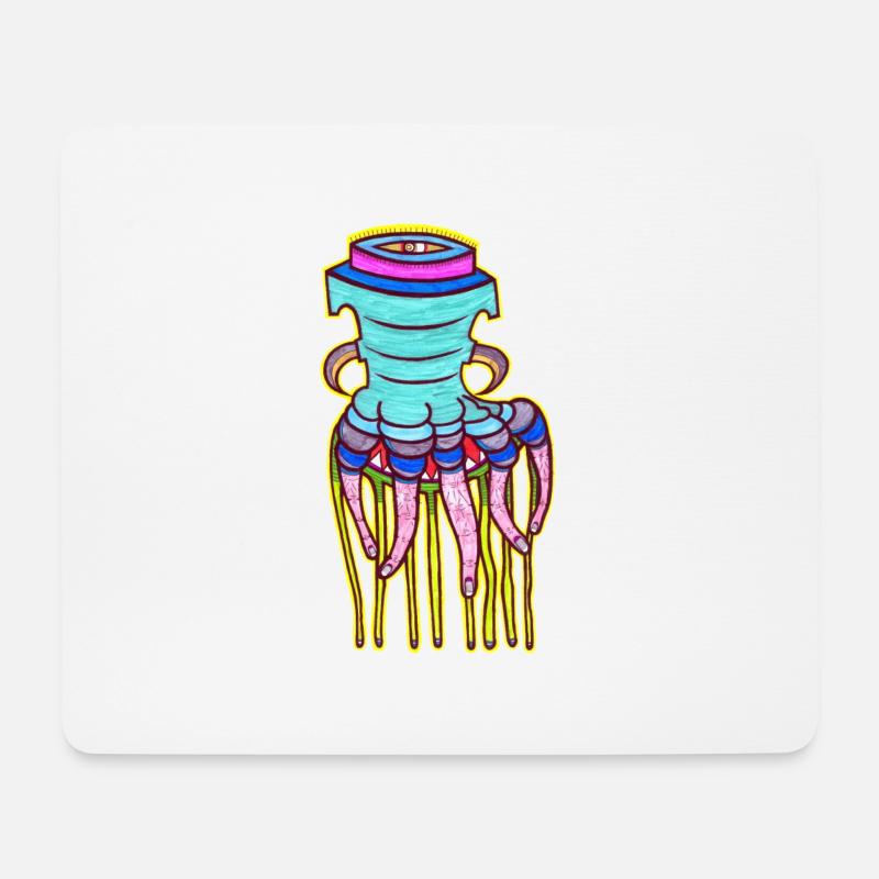 Qualle - Mousepad (Querformat) - Weiß