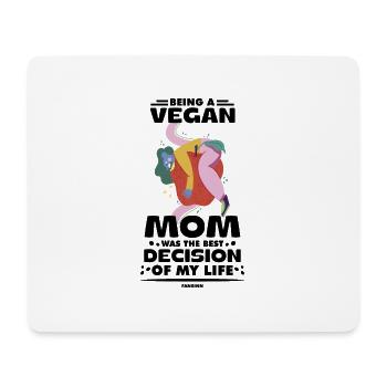 La mère végétalienne aime les fruits et légumes - Tapis de souris (format paysage) - blanc - Devant