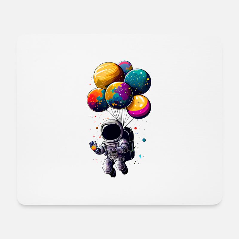 Astronaut auf dem Mond - Mousepad (Querformat) - Weiß