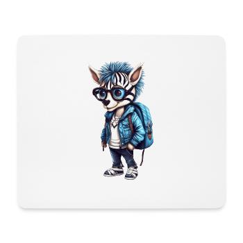 Cute Zebra Cartoon - Mouse Pad (horizontal) - white - Front